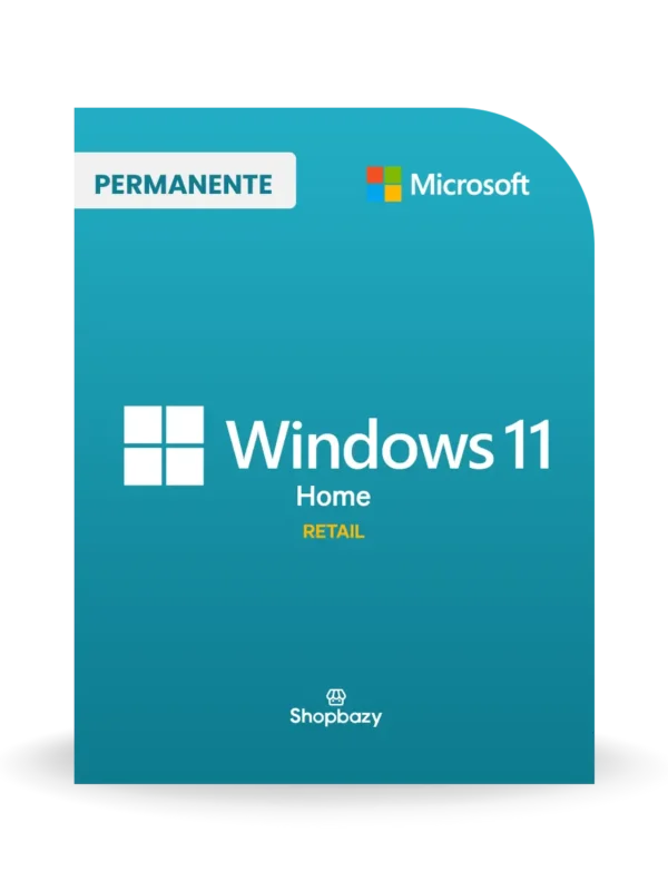 Windows 11 Home RETAIL, licencia transferible con avanzadas características de seguridad.