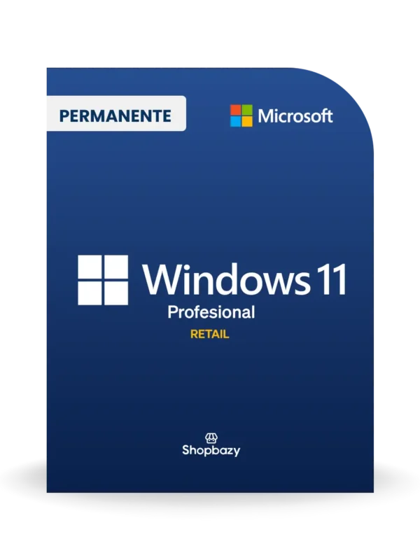 Licencia RETAIL de Windows 11 Profesional, flexible y segura.